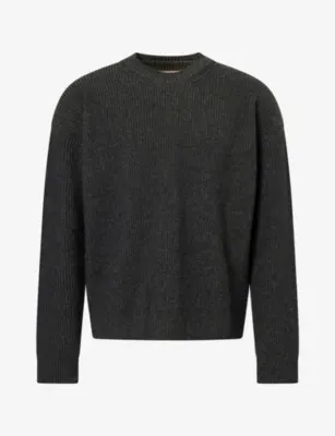 UMA WANG Ribbed Cashmere Jumper in GREY GREEN – Mens | Knitwear | Jumpers