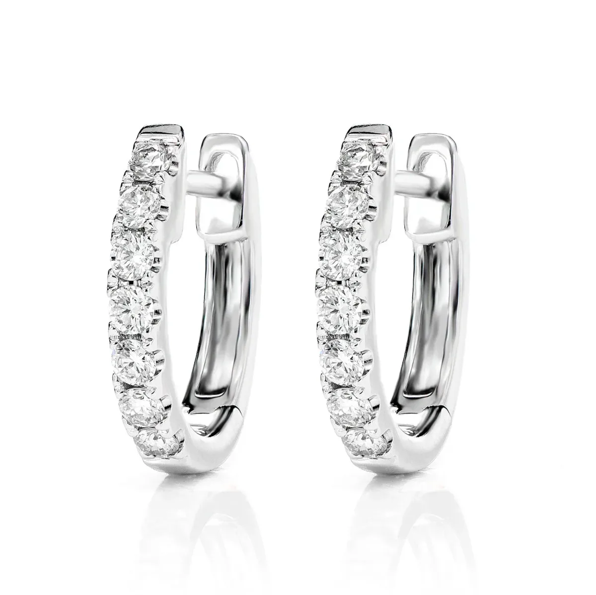 For Him 2pt Diamond Hoop Earrings in White Gold / Lab Grown Diamond – Earring
