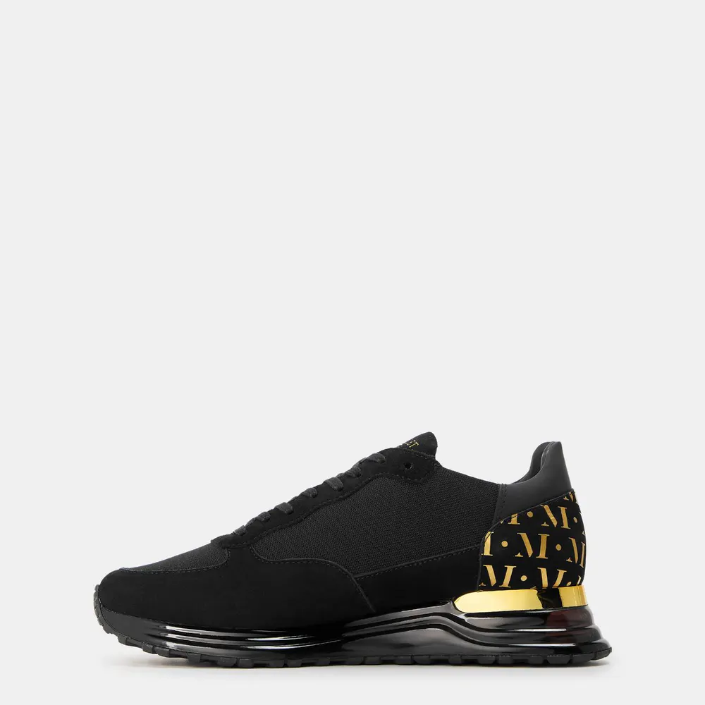 Mallet Popham Gas Trainers in Black/Gold, additional product view 2