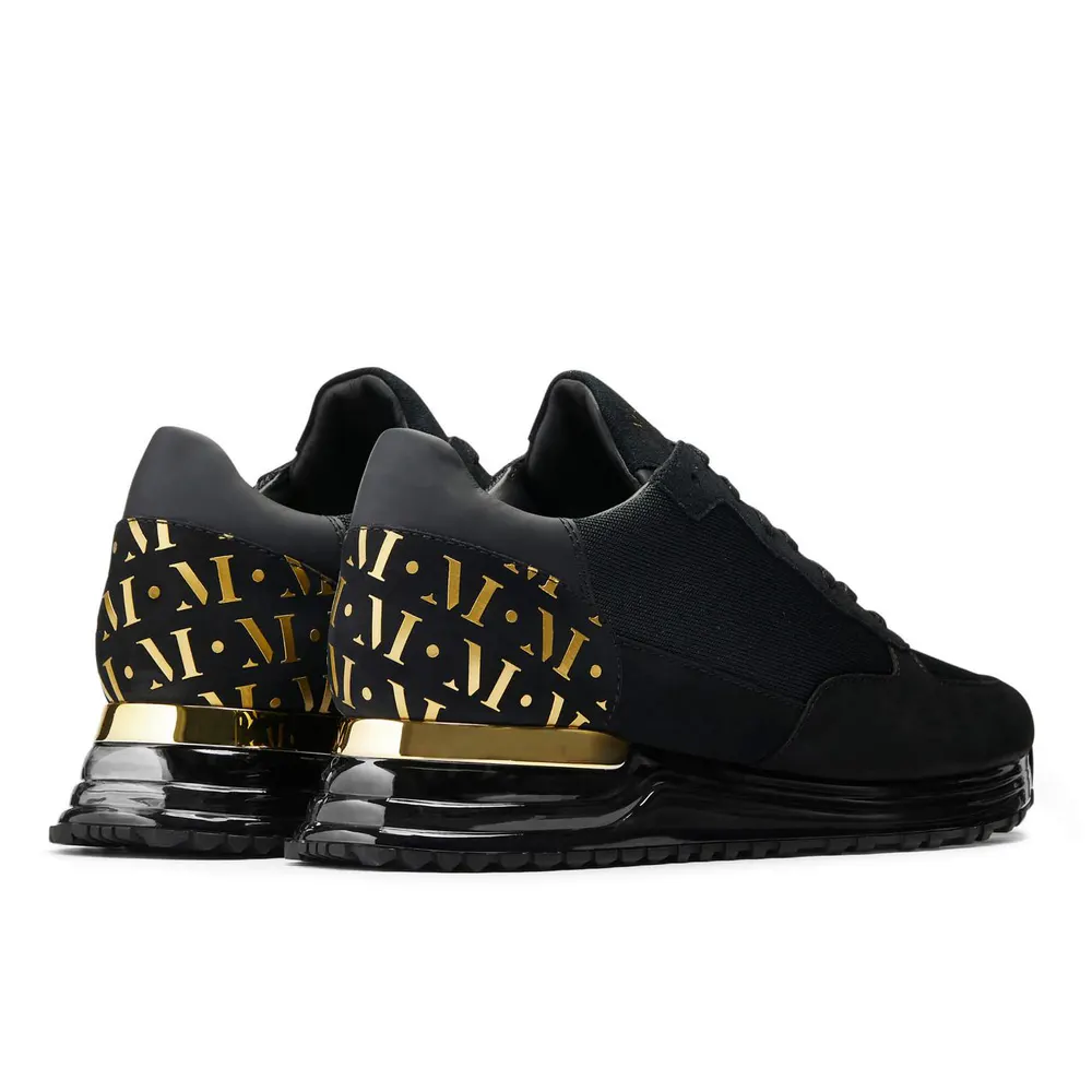 Mallet Popham Gas Trainers in Black/Gold, additional product view 3