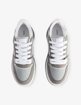 ARNE Basket Suede, Leather and Mesh Low-Top Trainers - EUR 42 / 8 UK MEN in GREY MID, additional product view 2
