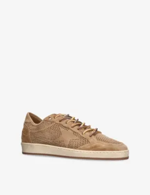 GOLDEN GOOSE Men’s Ball Star Perforated Suede Low-Top Trainers - EUR 43 / 9 UK MEN in MID BROWN, additional product view 3