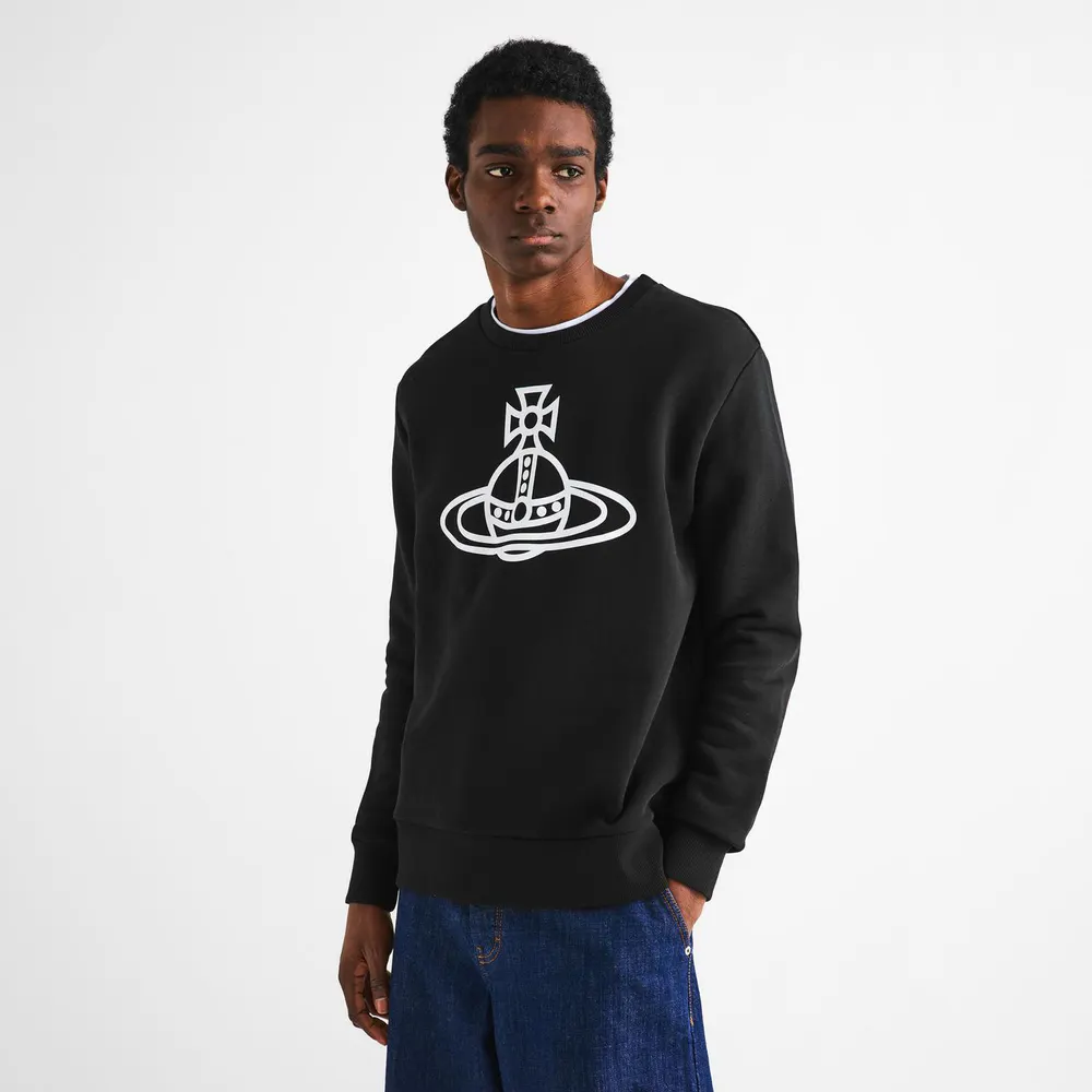 Vivienne Westwood Men's Crew Neck Jumper in Black, additional product view 3