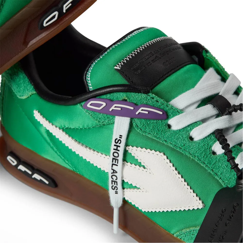 Off White End Of Play Sneakers Mens in Green/ White, additional product view 3