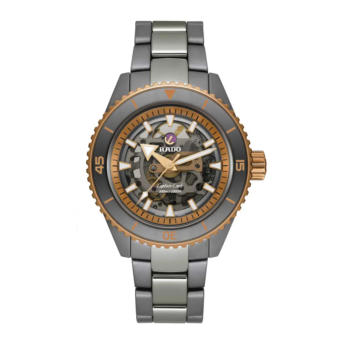 Rado Captain Cook High-Tech Ceramic Skeleton 43mm Mens Watch