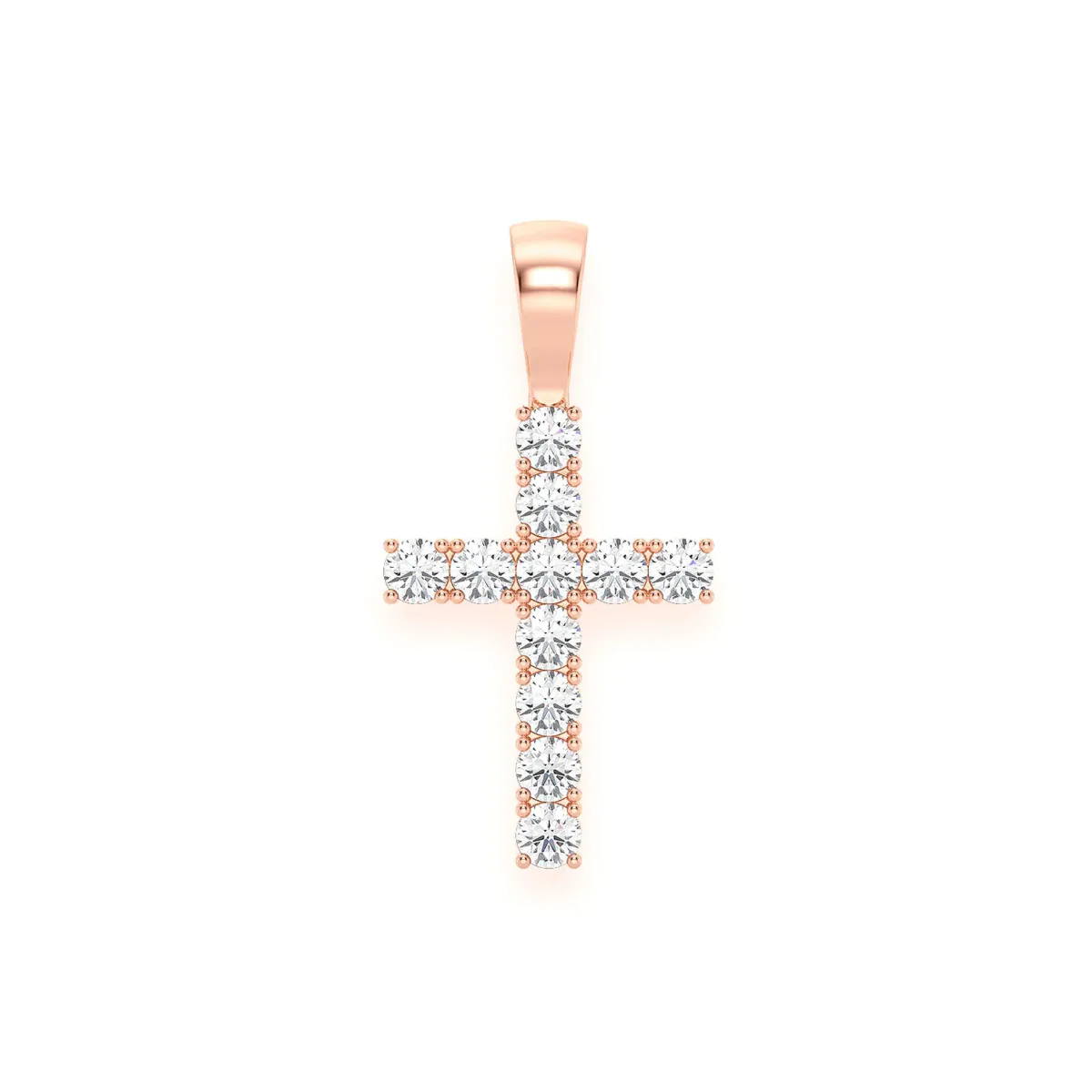 For Him Signature Diamond Cross in 1.00ctw / Rose Gold / Natural Diamond – Pendant