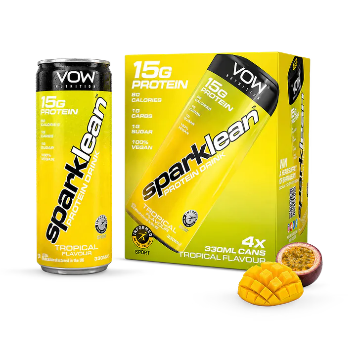 Vow Nutrition Sparklean Protein Drink Tropical Flavour 330ml x 4