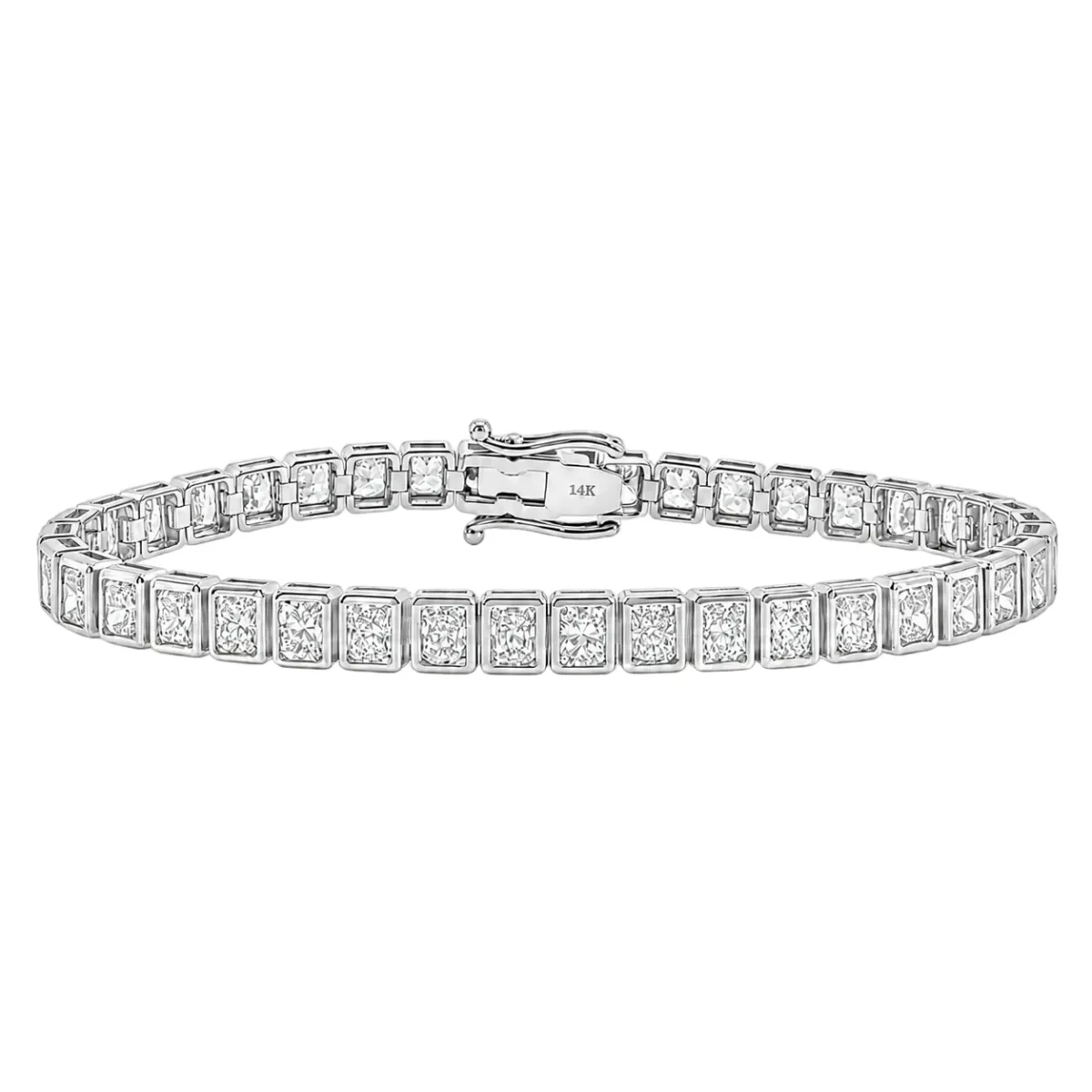 AHMED - MOON JEWELRY Emerald Bezel Tennis Bracelet 71774 in Rose Gold / 7 Inches – Bracelet