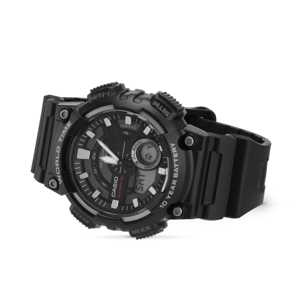 Casio Standard Black Dial AEQ Mens Watch in Black, additional product view 2