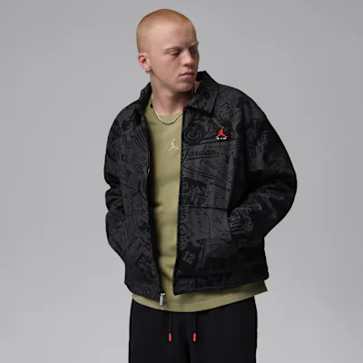 Jordan Brooklyn Men's Chore Jacket - Black/University Red