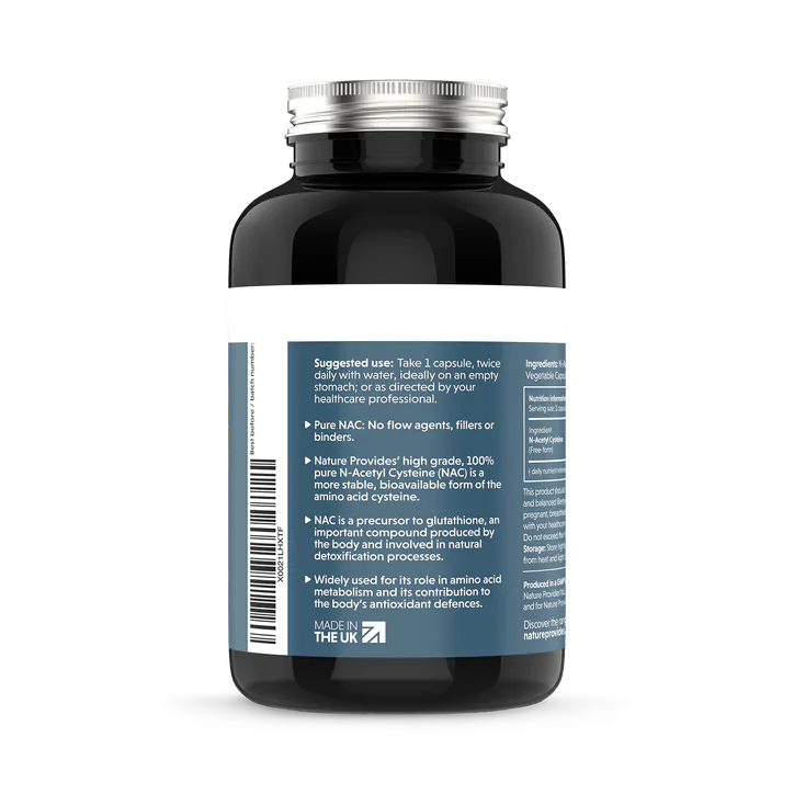 Nature Provides NAC (600mg) Pure N-Acetyl Cysteine 120 Capsules detail 3