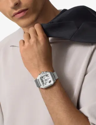CARTIER Santos de Cartier Large Model Steel Automatic Watch detail 2