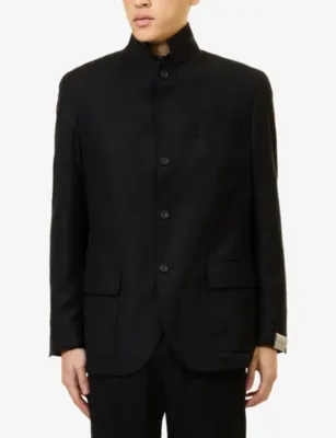 CORNELIANI Bib Single-Breasted Wool And Silk Blazer detail 3