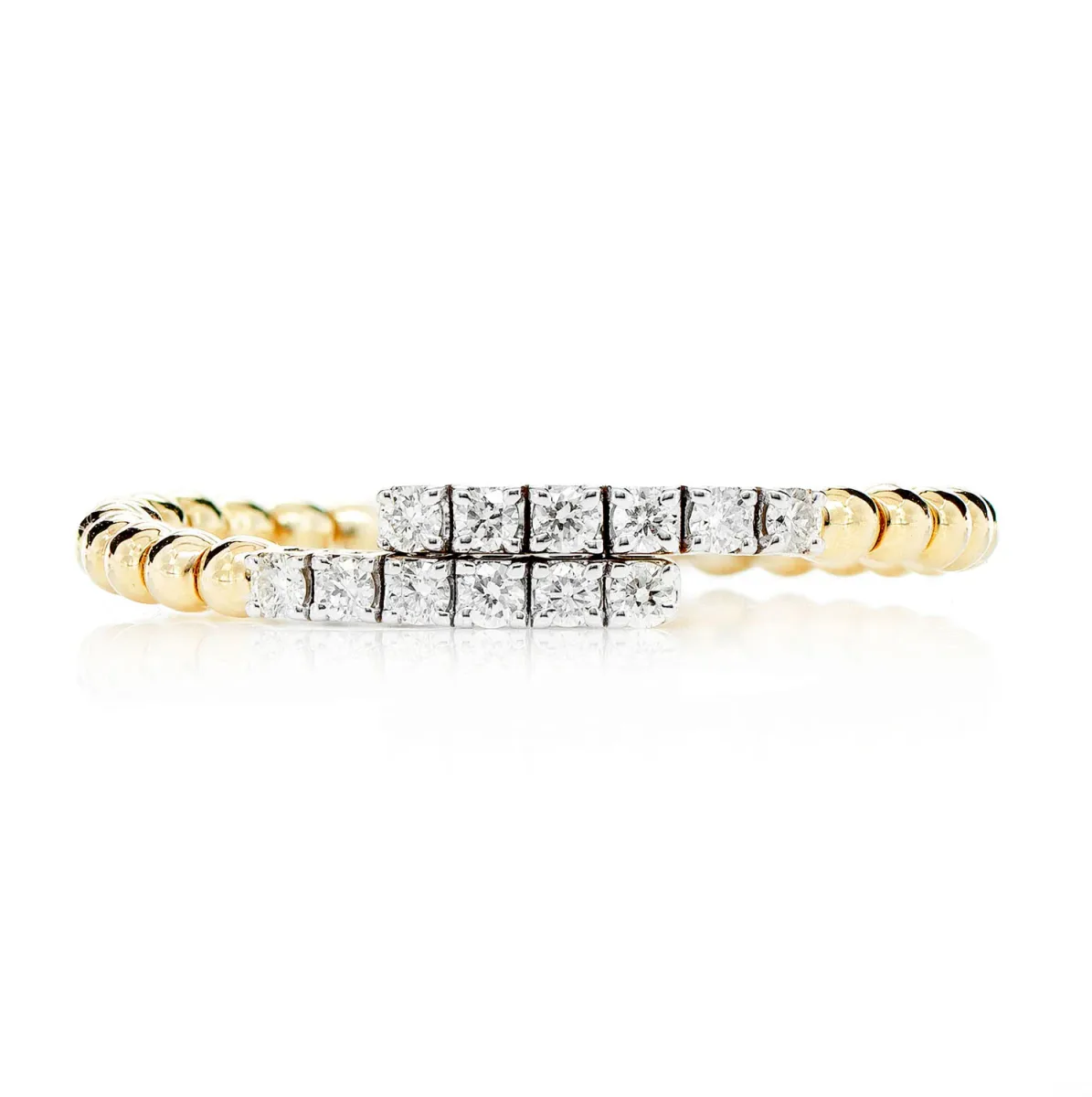 For Him Beaded Bypass Diamond Flex Band in Rose Gold / Lab Grown Diamond – Ring