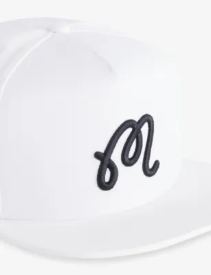 MALBON Brand-Embroidered Woven Cap in WHITE, additional product view 2