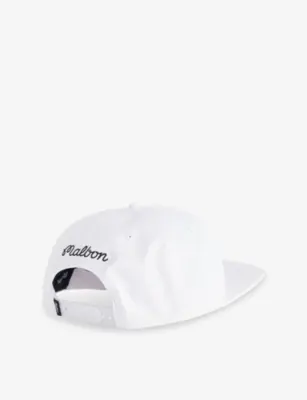 MALBON Brand-Embroidered Woven Cap in WHITE, additional product view 3