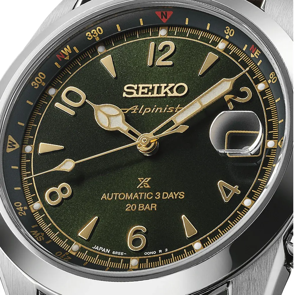 Seiko Prospex Prospex Alpinist 39.5mm Mens Watch Classic Pine Green detail 3