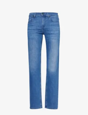 7 FOR ALL MANKIND Slimmy Luxe straight-leg mid-rise stretch denim-blend jeans