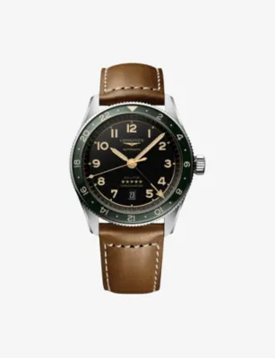 LONGINES L3.812.4.63.2 Spirit Zulu Time 42mm Ceramic Bezel Stainless-Steel Automatic Watch