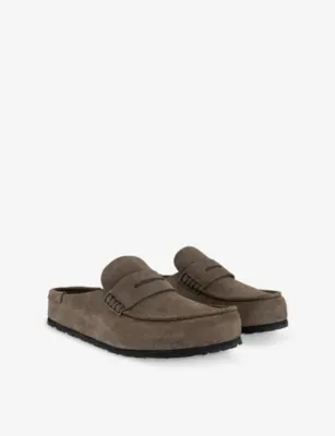 BIRKENSTOCK Naples Wrapped Suede Clogs - EUR 40 / 6 UK MEN in CONCRETE GRAY, additional product view 3