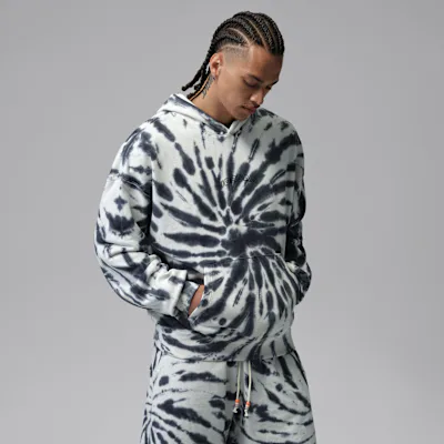 Jordan Brooklyn Fleece Men's Tie-Dye Sweatshirt Festival Hoodie - Sail/Off-Noir/Black