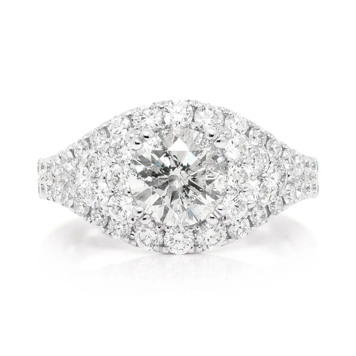 For Him Round Tier Halo Diamond Ring in White Gold / Natural Diamond – Ring