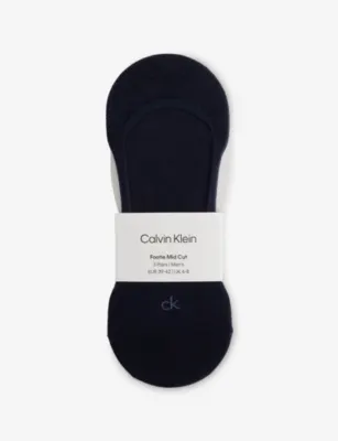 CALVIN KLEIN Branded Set of Three Cotton-Blend Socks - 5.5-8 detail 2