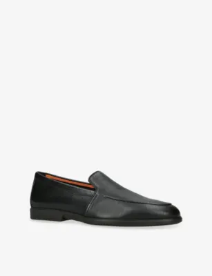 SANTONI Malibu Leather Loafers - EUR 43.5 / 9.5 UK MEN in BLACK, additional product view 3