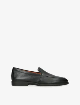 SANTONI Malibu Leather Loafers - EUR 43.5 / 9.5 UK MEN in BLACK – Mens | Loafers