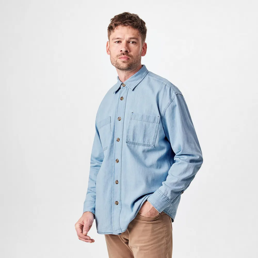 Boss Men's H-CORY Denim Long Sleeve Patterned Shirt detail 3