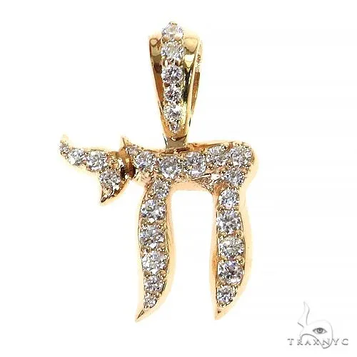 RINA - For Him FACTORY Small Jewish Chai Diamond Pendant 68738 in Rose Gold – Pendant