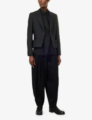 COMME DES GARCONS HOMME PLUS Cropped Split-Side Woven Blazer detail 2