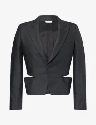COMME DES GARCONS HOMME PLUS Cropped Split-Side Woven Blazer