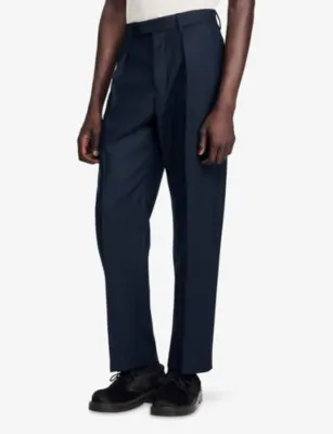 SANDRO Tailored Wide-Leg Wool Trousers detail 3