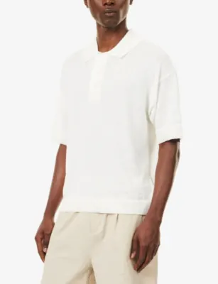 THE COUTURE CLUB Short-Sleeve Gauge Knitted Polo T-Shirt detail 3