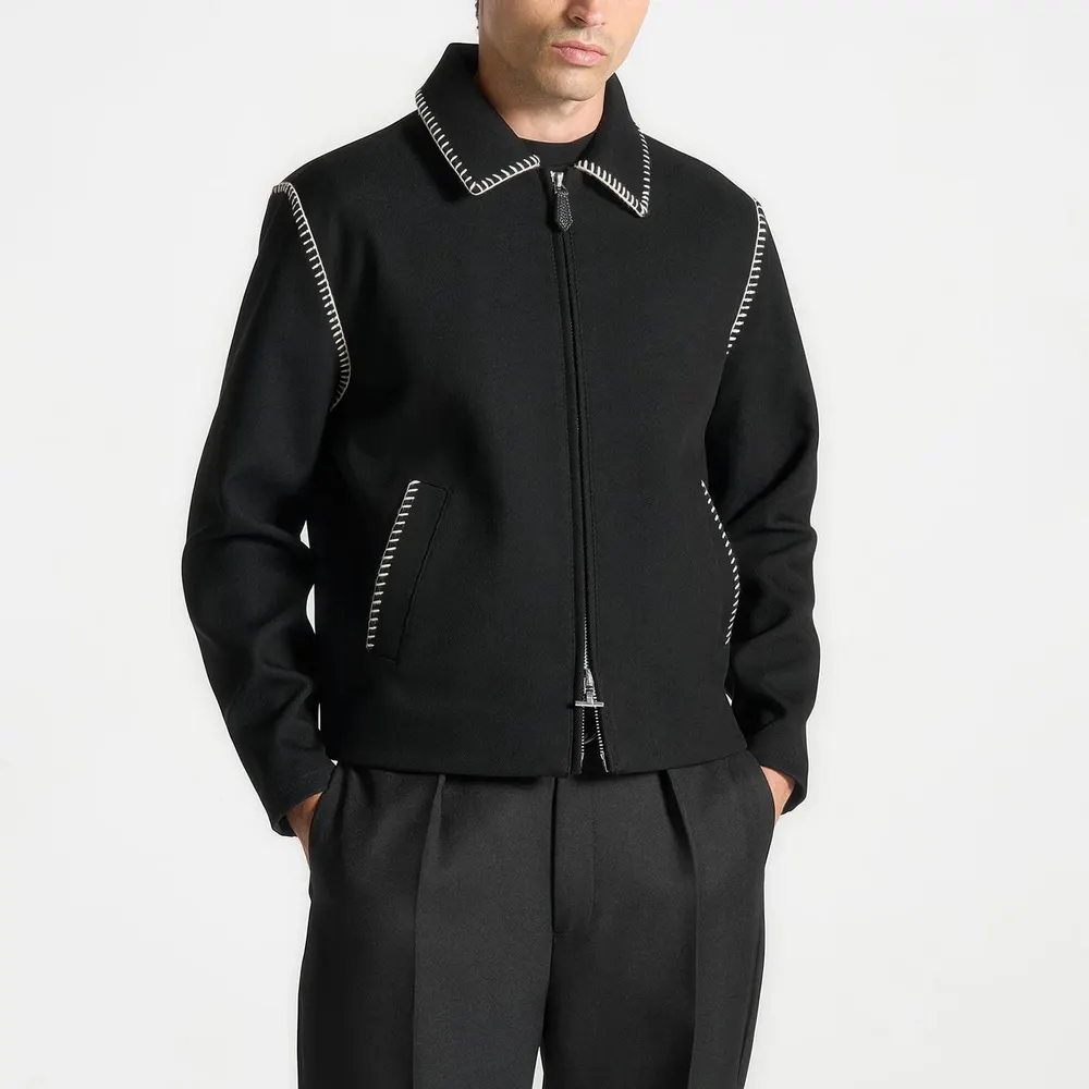 Maniere De Voir Alex Whipstitch Twill Boxy Jacket detail 3