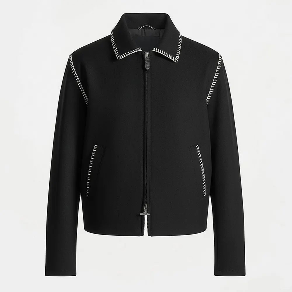 Maniere De Voir Alex Whipstitch Twill Boxy Jacket