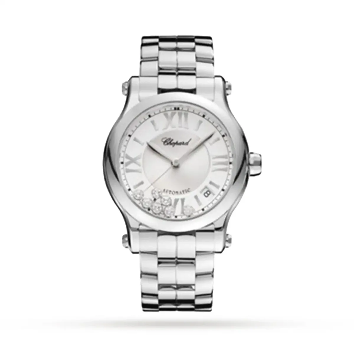 Chopard Happy Sport 36 mm, Automatic, Lucent Steel™, Diamonds