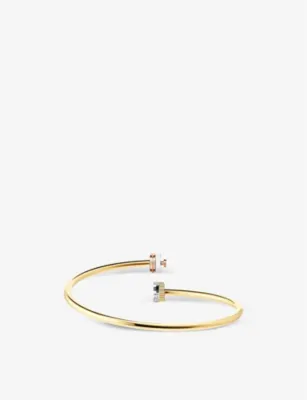 BOUCHERON Quatre blue-edition 18ct yellow, white and rose-gold, 0.11ct diamond and ceramic bracelet - 17CM detail 2