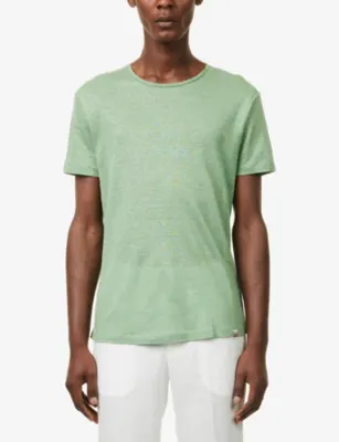 ORLEBAR BROWN Crewneck Short-Sleeve Linen T-shirt detail 3