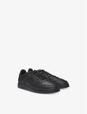 HUGO Brand-print faux-leather low-top trainers - EUR 43 / 9 UK MEN in BLACK, additional product view 3