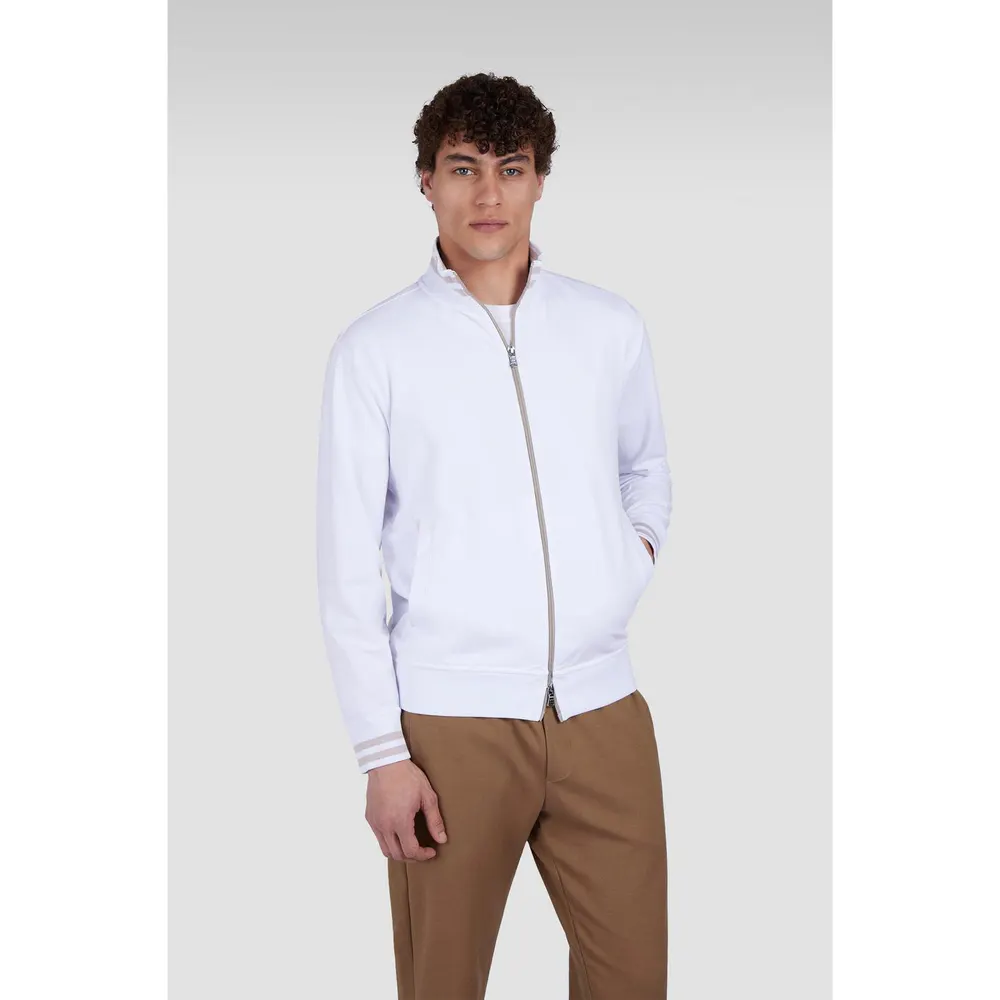 Paul And Shark Men's Full-Zip Fleece in White, additional product view 2