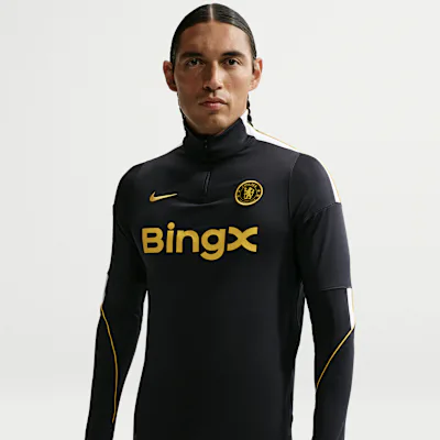 Nike Chelsea F.C. Strike Men's Nike Dri-FIT Football Knit Drill Top - Pitch Blue/Pitch Blue/White/Midwest Gold