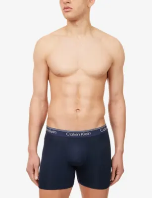 CALVIN KLEIN Microfibre-Stretch Pack of Three Pack Jersey Boxer Briefs detail 2