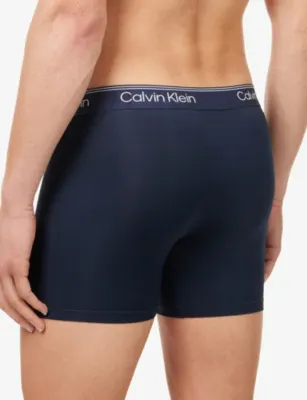CALVIN KLEIN Microfibre-Stretch Pack of Three Pack Jersey Boxer Briefs detail 3