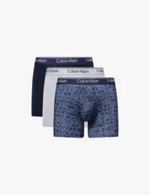 CALVIN KLEIN Microfibre-Stretch Pack of Three Pack Jersey Boxer Briefs