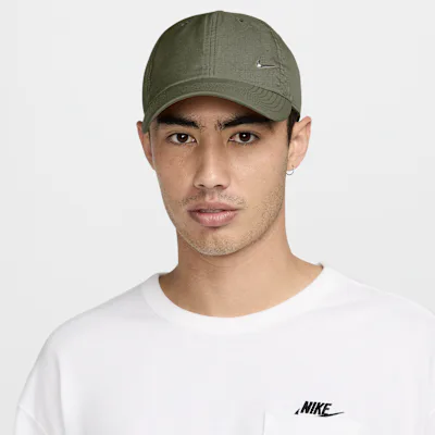 Nike Dri-FIT Club Unstructured Metal Swoosh Cap - Medium Olive/Metallic Silver