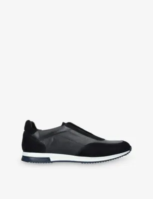 LOAKE Ballantyne Leather And Suede Trainers - EUR 42 / 8 UK MEN in Navy – Mens | Trainers | Lace up trainers