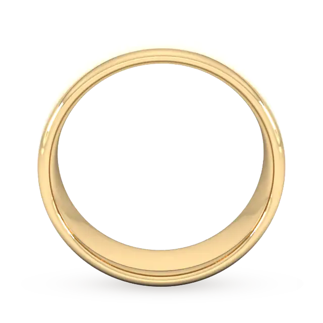 For Him 8mm Slight Court Heavy Matt Finished Wedding Ring In 18 Carat Yellow Gold detail 3