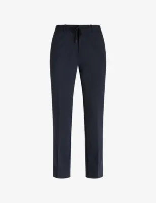 BOGGI Drawstring Straight-Leg Stretch-Woven Trousers